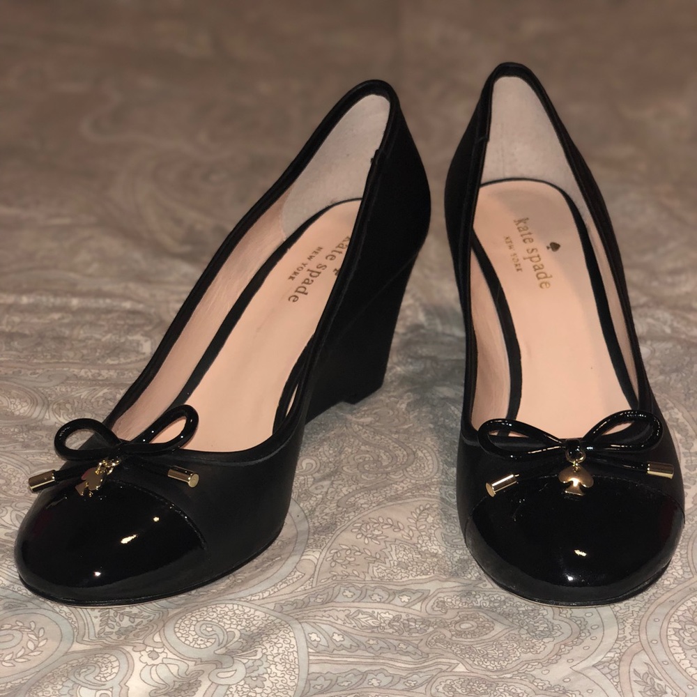 Black Kate Spade wedges